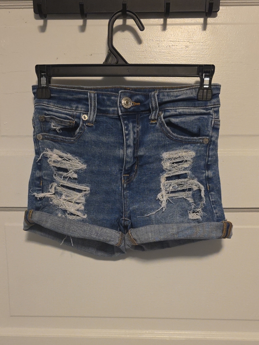American Eagle Outfitters Distressed Blue Jean Shorts